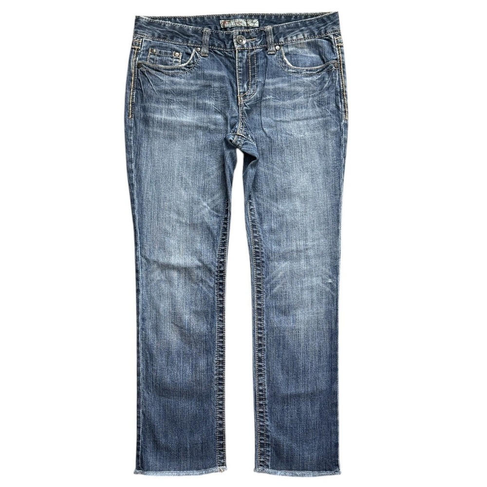 BKE Denim Jeans Womens 29 Blue Bootcut Embellished Distressed Western Y2K